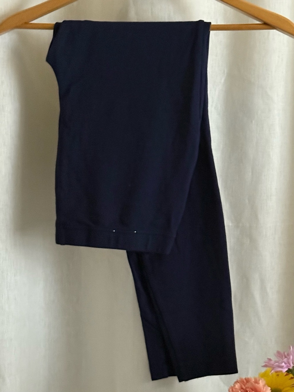 Chico’s So Slimming Pull On Legging Pants 0 S Navy Blue Stretch Ankle Trousers